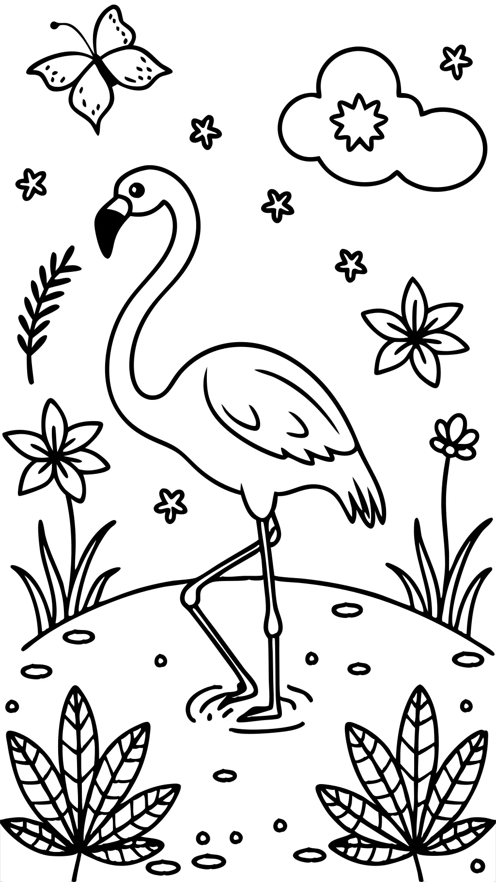 flamingo coloring page printable